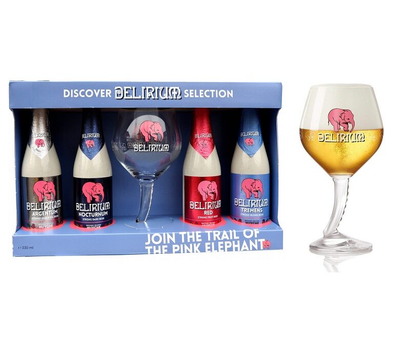 迪力系列啤酒象鼻杯組禮盒(4酒1杯)